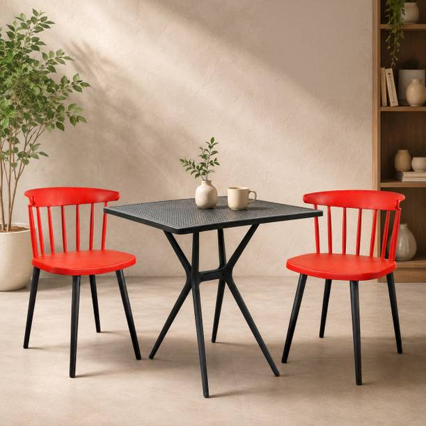 Diya BIngo Square and Royal Dining Table Set for Home Garden Cafeteria Restaurant Plastic 2 Seater Dining Set