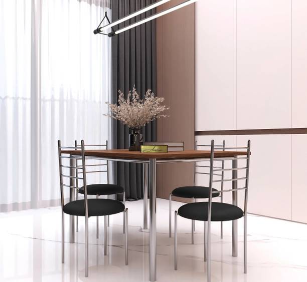 Anishwar Indoor & Outdoor Dining Room and Living Room Set Metal 4 Seater Dining Set