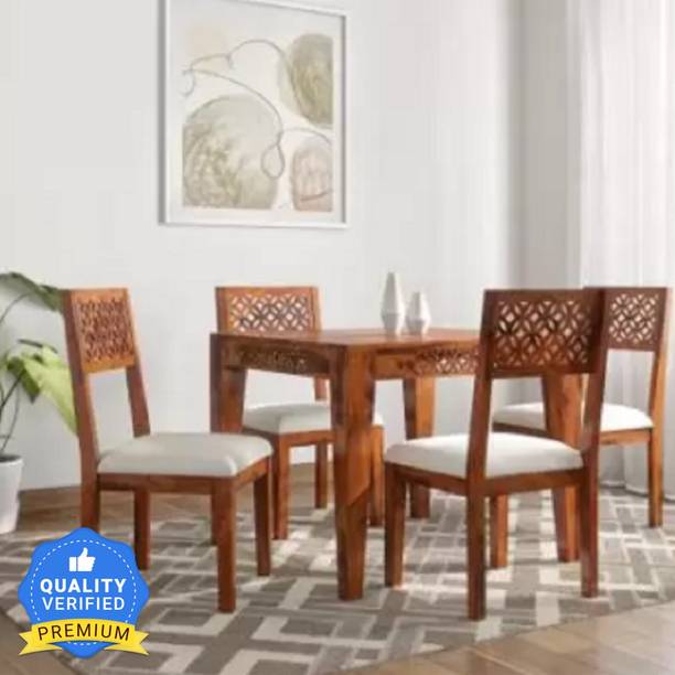 Allie Wood Rosewood (Sheesham) Solid Wood 4 Seater Dining Set