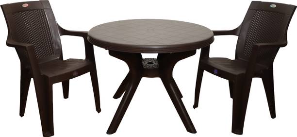 HOMIBOSS plastic dining table chair set for dinner, lunch & office work, indoor & outdoor Plastic 2 Seater Dining Set