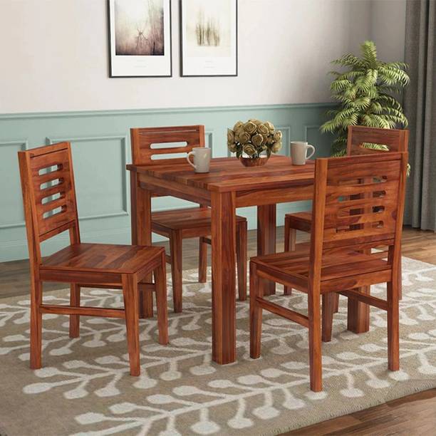 AMARNATH MD Solid Sheesham Wood Dining Table Set for Dining Room | Hotel | Office Solid Wood 4 Seater Dining Set