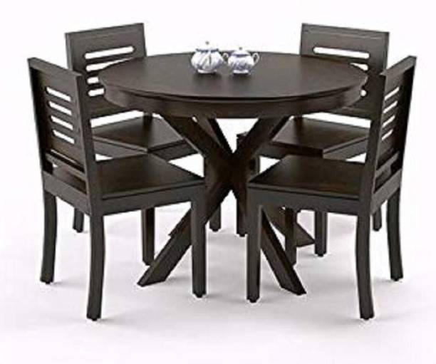 WOODSTAGE Solid Sheesham Wood Dining Set For Dining Room Solid Wood 4 Seater Dining Set