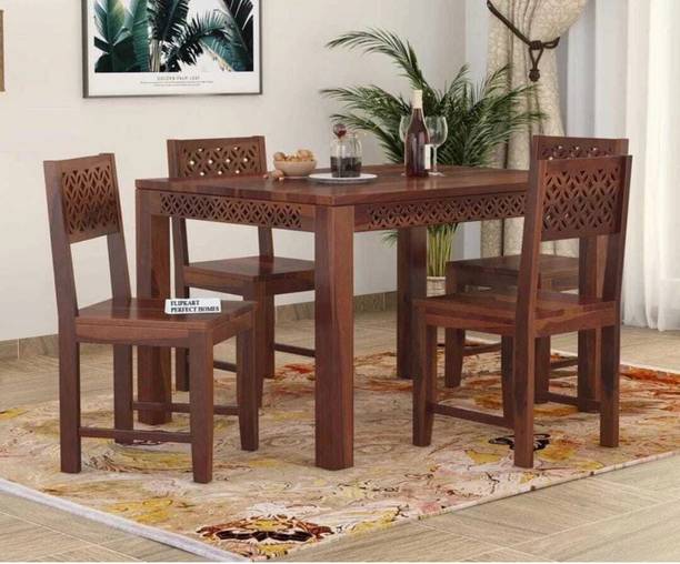 Flipkart Perfect Homes Pure Sheesham Wood Four Seater Dining Set Solid Wood 4 Seater Dining Set