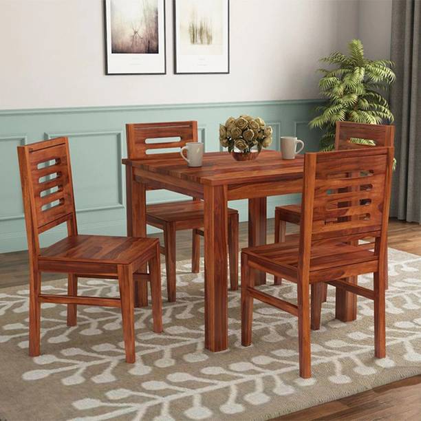 AMARNATH MD Solid Sheesham Wood Dining Table Set for Dining Room | Hotel | Office Solid Wood 4 Seater Dining Set