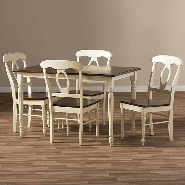 APRODZ Solid Wood 4 Seater Dining Set