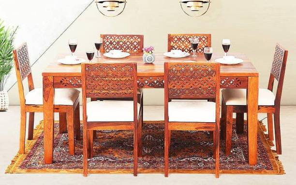 Deuba Sheesham wood Solid Wood 6 Seater Dining Set