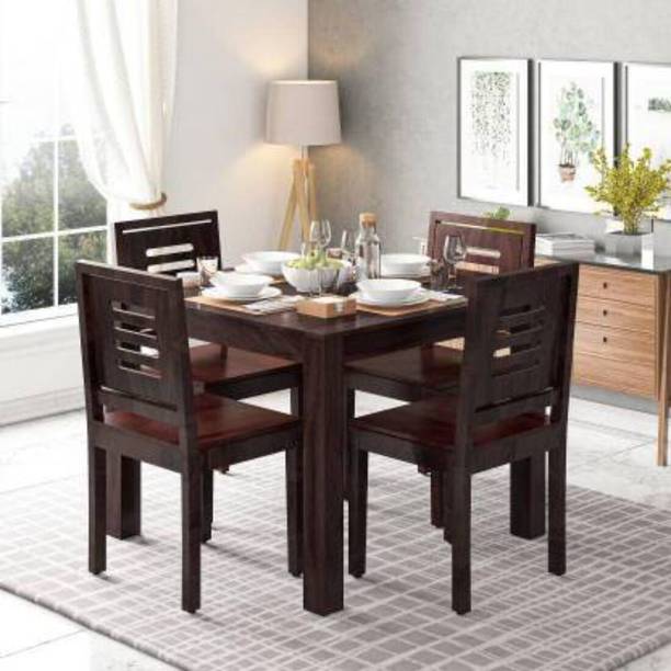 Custom Decor Solid Wood 4 Seater Dining Set