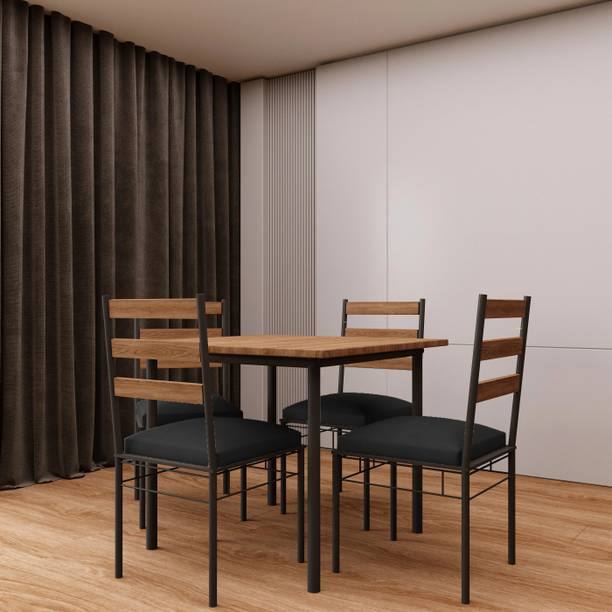 Anishwar Indoor & Outdoor Dining Room and Living Room Set Metal 4 Seater Dining Set