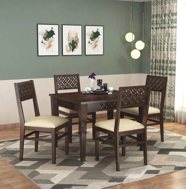 AMARNATH MD Solid Sheesham Wood Dining Table Set for Dining Room | Hotel | Office Solid Wood 4 Seater Dining Set