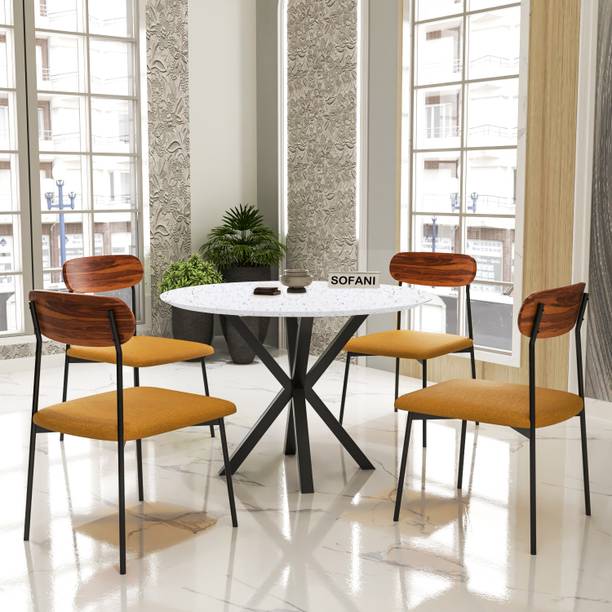 HITHOS Solid Wood 4 Seater Dining Set