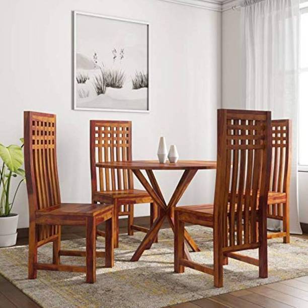 PR FURNITURE Solid Sheesham Wood 4 Seater Dining Set For Dining Room | Hotel | Home Furniture Solid Wood 4 Seater Dining Set