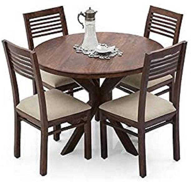 Krishna Wood Decor Sheesham Solid Wood Four Seater Dining Table Set With Four Chair For Dining Room Solid Wood 4 Seater Dining Set