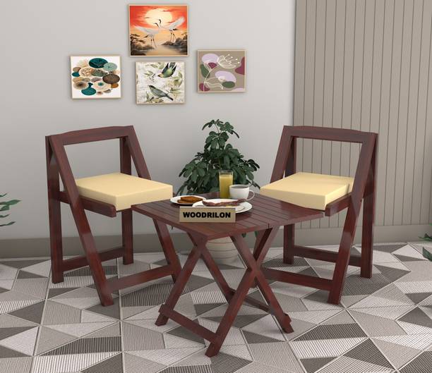 Jh Decore Solid Sheesham Wood Two Seater Folding Patio Dining Set For Outdoor/ Indoor || Solid Wood 2 Seater Dining Set
