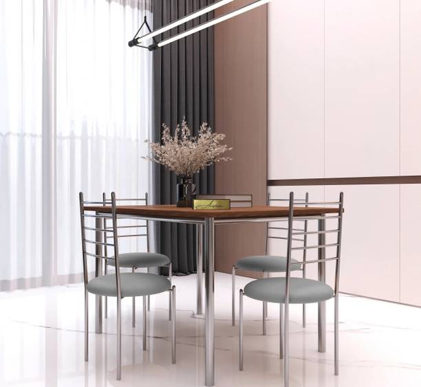 Anishwar Indoor & Outdoor Dining Room and Living Room Set Metal 4 Seater Dining Set