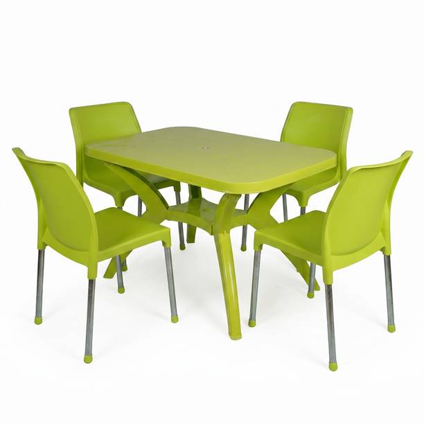 TrendyLivings 4 Seater Dining Table with 4 Chair for Home, Cafe, Restaurant, Garden & Hotel Plastic 4 Seater Dining Set