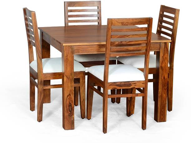 SWANGIA ARTS Solid Sheesham Wood Dining Set For Dining Room/ Kitchen/ Hotel | Solid Wood 4 Seater Dining Set
