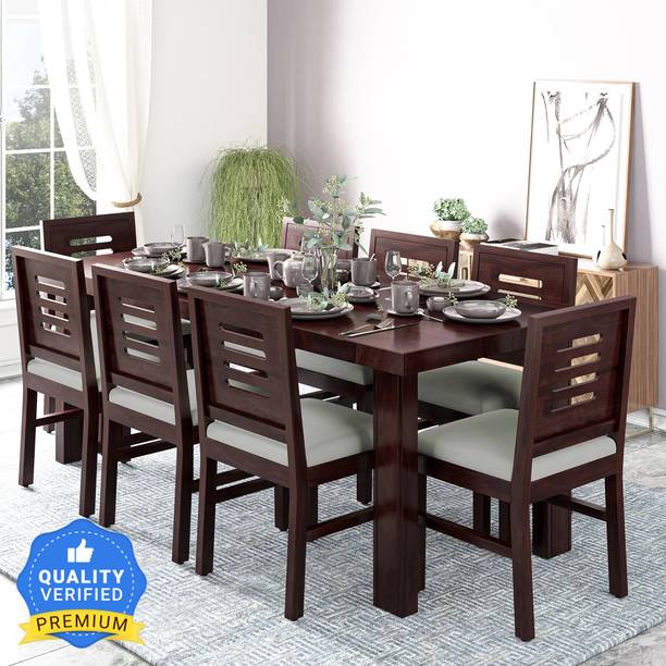 Kendalwood Furniture Premium Dining Room Furniture Wooden Dining Table with 8 Chairs Solid Wood 8 Seater Dining Set