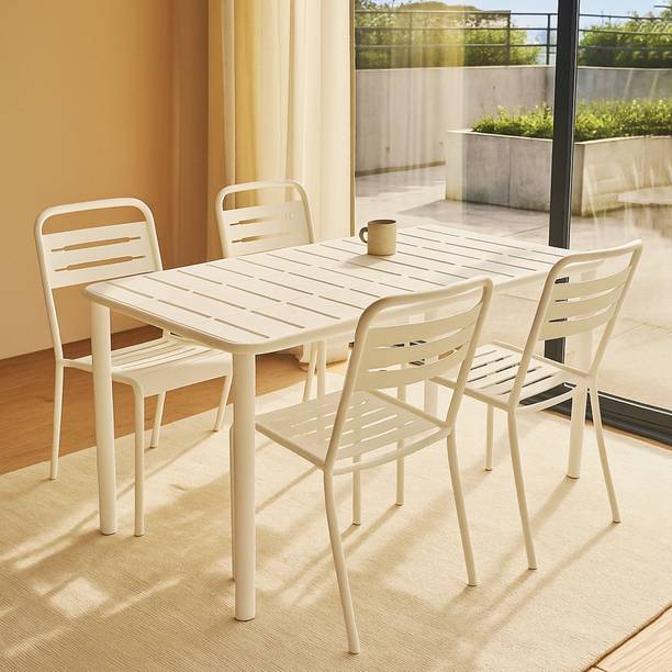 P&B Home Gimson Indoor & Outdoor for Dining Room and Living Room | 1 Year Warranty | Metal 4 Seater Dining Set