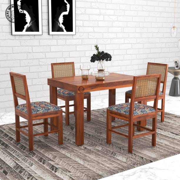 SHRI MINTU'S ART Wooden 4 Seater Dining Table Set Solid Wood 4 Seater Dining Set