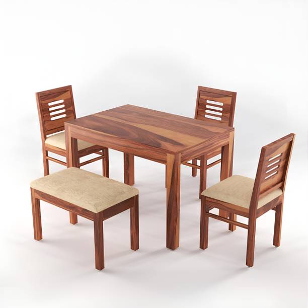 Devsignature Sheesham Wood 4 Seater Dining Set/Wooden Dining Table & Chair Set For Home Solid Wood 4 Seater Dining Set