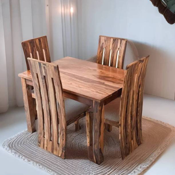 Flipkart Perfect Homes Solid Sheesham Wood Four Seater Poster Dining Set For Dining Room/ Hotel || Solid Wood 4 Seater Dining Set