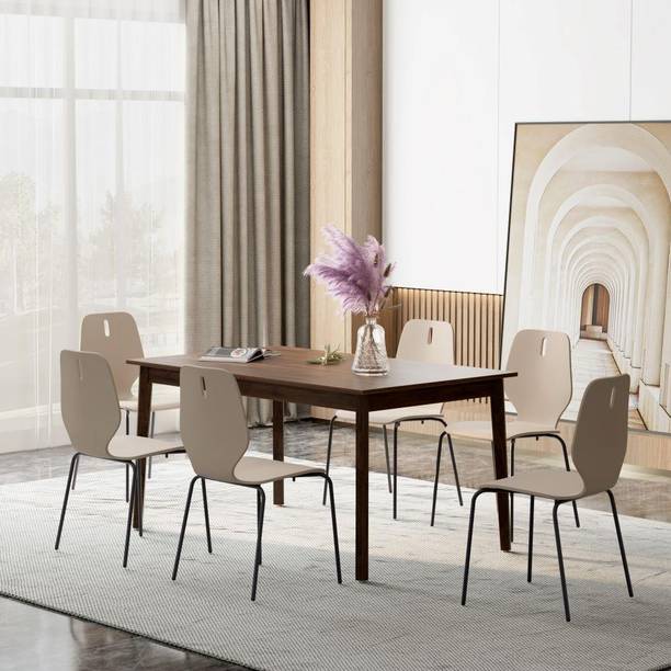 Wakefit Melissa Solid Wood 6 Seater Dining Set