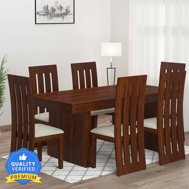 Kendalwood Furniture Premium Dining Room Furniture Wooden Dining Table with 6 Chairs Solid Wood 6 Seater Dining Set