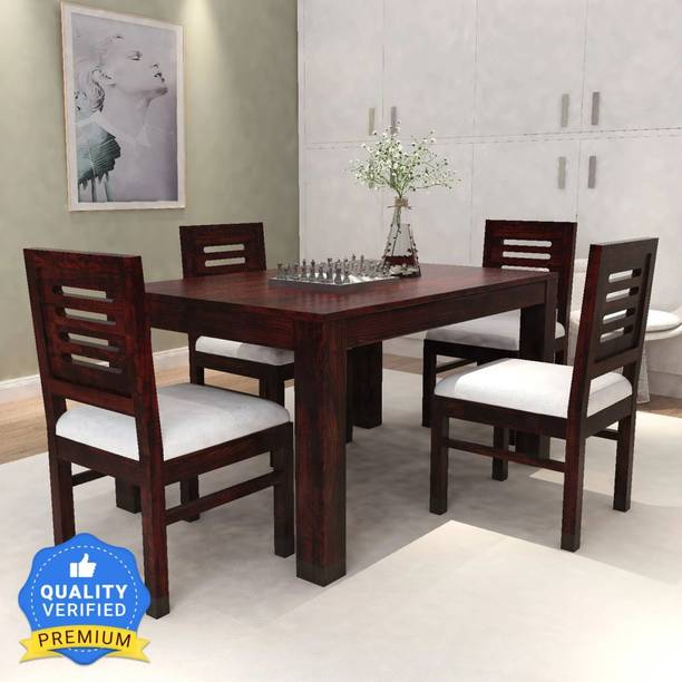 Flipkart Perfect Homes Solid Sheesham Wood Four Seater Dining Set For Dining Room/ Kitchen/ Restaurant| Solid Wood 4 Seater Dining Set