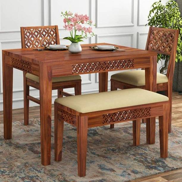 Shreya Decor Shreya Decor Solid wood 4 seater dining set with chair Solid Wood 4 Seater Dining Set