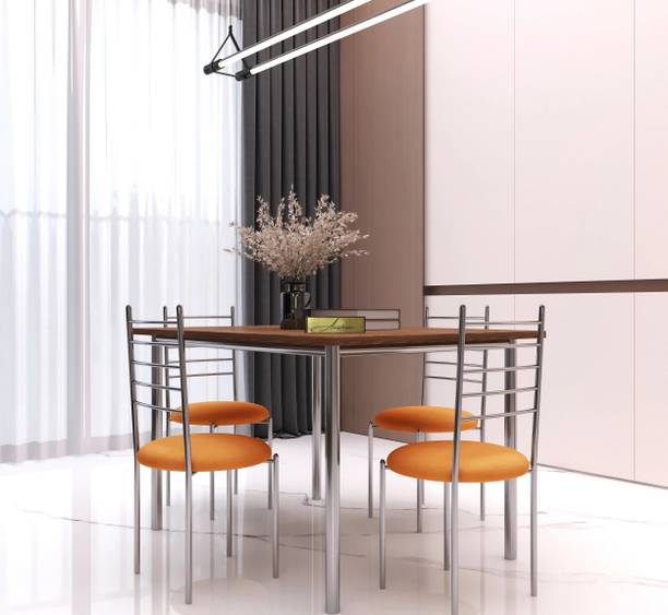 Anishwar Indoor & Outdoor Dining Room and Living Room Set Metal 4 Seater Dining Set