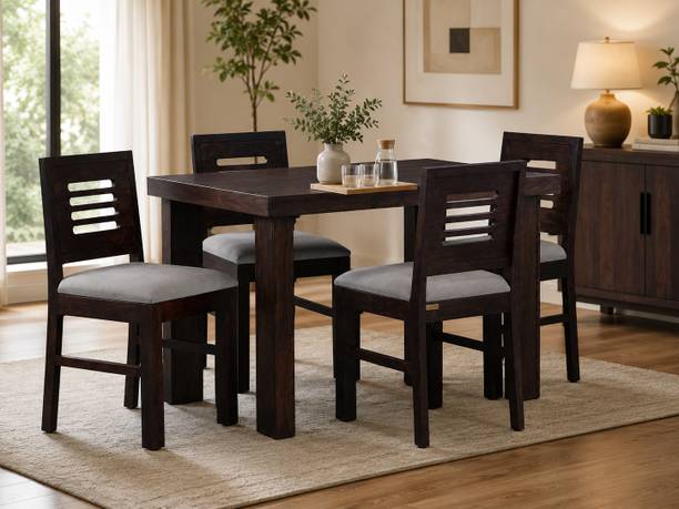 Rozwood Arts Classic Wooden Dining Collection Solid Wood 4 Seater Dining Set