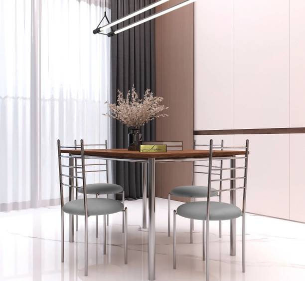 Anishwar Indoor & Outdoor Dining Room and Living Room Set Metal 4 Seater Dining Set