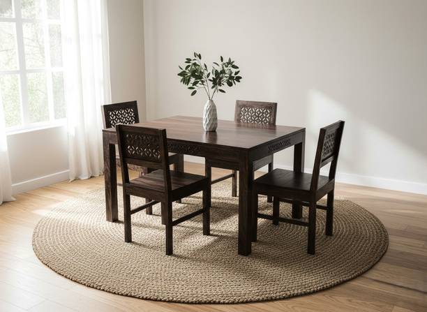 Deuba Premium Quality 4 Seater Dining Set for living room Furniture Solid Wood 4 Seater Dining Set
