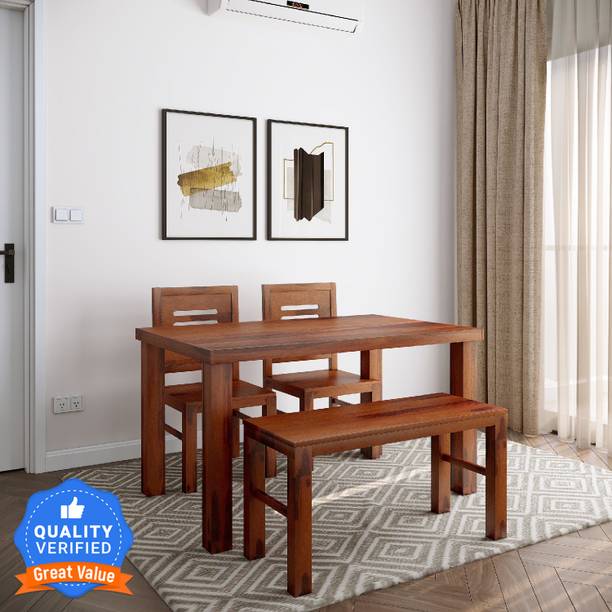 Flipkart Perfect Homes Sheesham ( Rosewood ) Solid Wood 4 Seater Dining Set