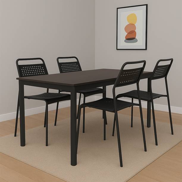 P&B Home Evoke Indoor & Outdoor for Dining Room and Living Room | 1 Year Warranty | Metal 4 Seater Dining Set