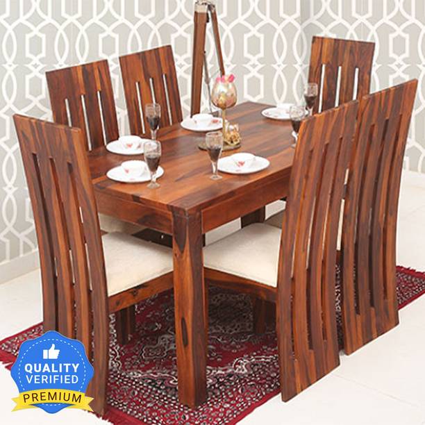 Kendalwood Furniture Premium Dining Room Furniture Wooden Dining Table with 6 Chairs Solid Wood 6 Seater Dining Set