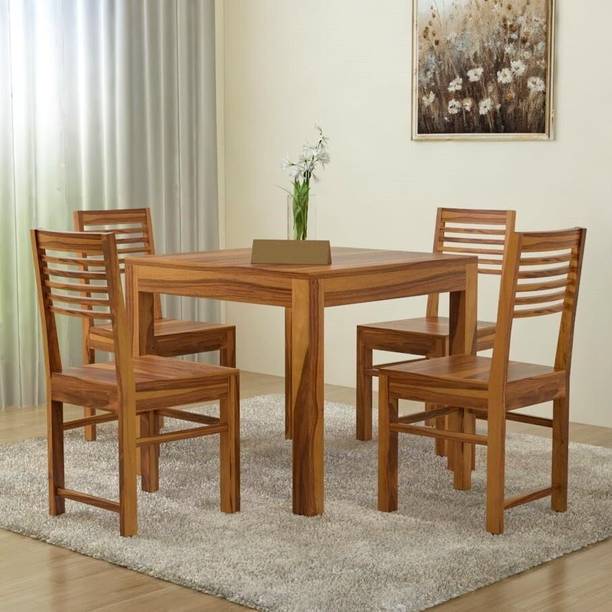 Flipkart Perfect Homes Solid Sheesham Wood Four Seater Dining Set For Dining Room/ Hotel/ Restaurant || Solid Wood 4 Seater Dining Set