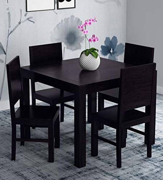 Taskwood Furniture Solid Wood Sheesham Wood 4 Seater Dining Table With 4 Chairs For Dining Room Solid Wood 4 Seater Dining Set