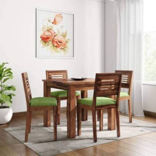 Custom Decor Solid Wood 4 Seater Dining Set