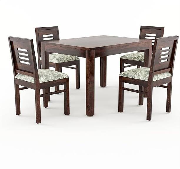 Deuba Pure Sheesham Wood Four Seater Dining Set Solid Wood 4 Seater Dining Set