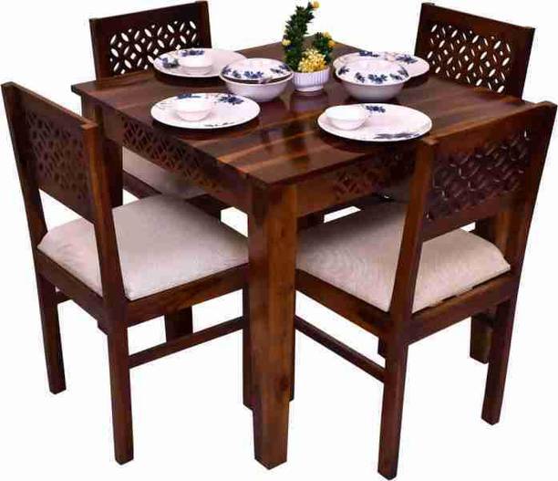 Sarswati Furniture Solid Wood 4 Seater Dining Table With 4 Chairs Dining Room Furniture/Hotel Solid Wood 4 Seater Dining Set