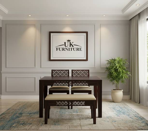 UK FURNITURE Rosewood (Sheesham) Dining Room Set Solid Wood 4 Seater Dining Set
