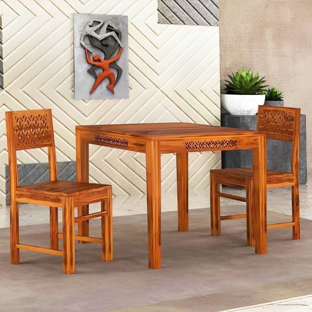 SWANGIA ARTS Sheesham Wood 2 Seater Dining Table Set with 2 Chairs For Home & Kitchen Solid Wood 2 Seater Dining Set