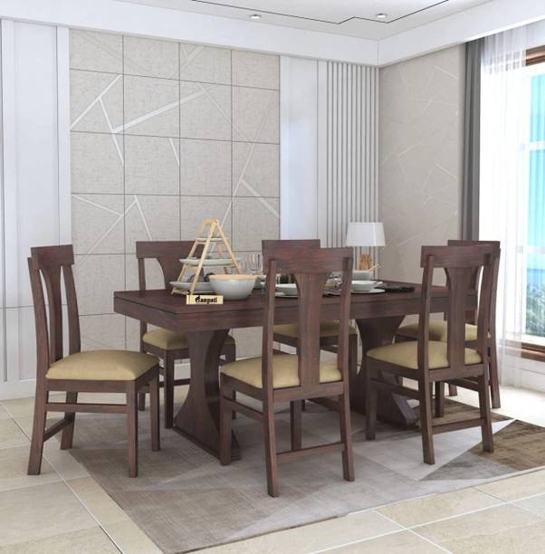 Ganpati Arts Sheesham Wood Dining Set/Wooden 6 Seater Dining Set For Home Solid Wood 6 Seater Dining Set