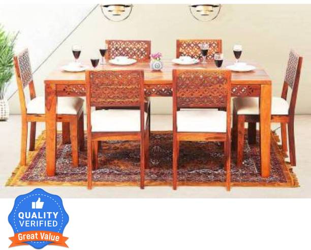 Custom Decor Solid Wood 6 Seater Dining Set