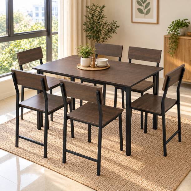furniba Metal 6 Seater Dining Set
