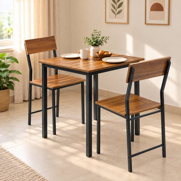 furniba 2 seater Dining Table set with chairs | Metal Frame | Sapce Saving | Engineered Wood 2 Seater Dining Set