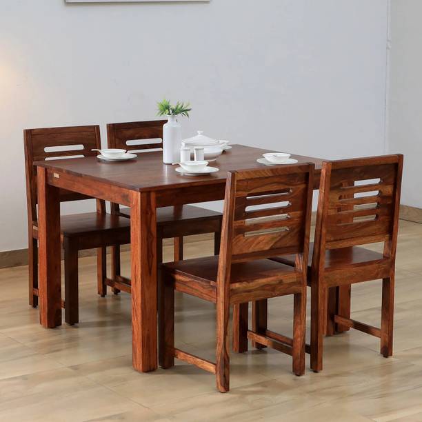 TRUSTCRAFT Premium Dining Table 4 Seater | Wooden Dining Table Set for Home & Dining Room Solid Wood 4 Seater Dining Set