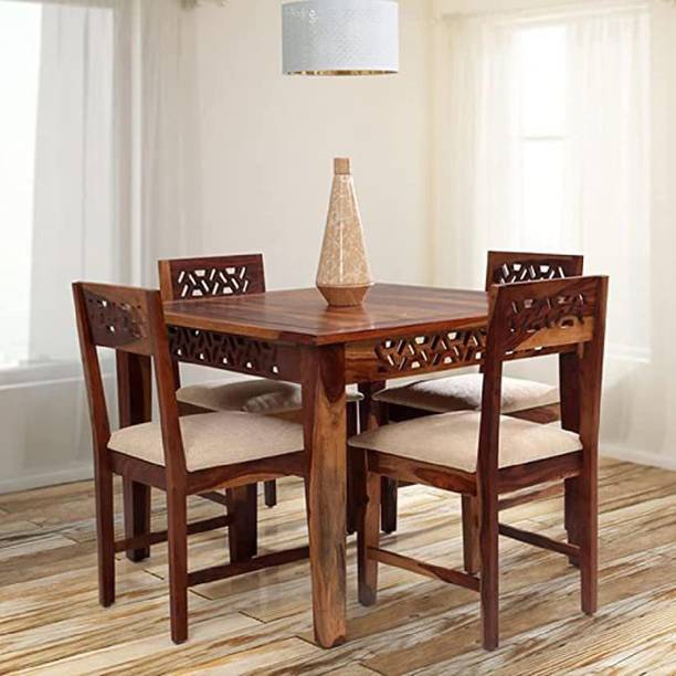 RK WOOD RKW-Dinning Table(SheeshamWood) Solid Wood 4 Seater Dining Set