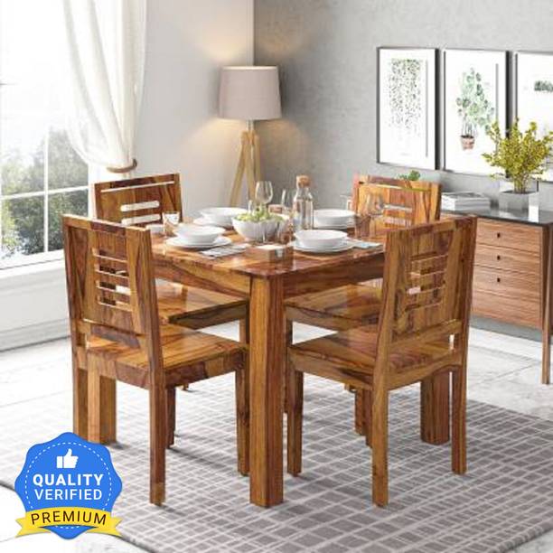 Allie Wood Rosewood (Sheesham) Solid Wood 4 Seater Dining Set